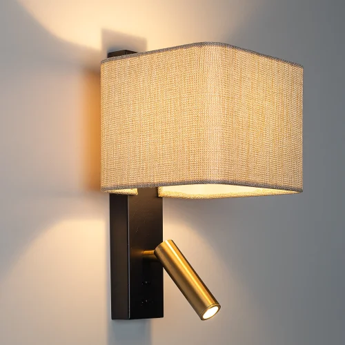 Бра с выключателем Dekart CL704483 Citilux бежевый на 1 лампу, основание бронзовое чёрное в стиле современный кантри для чтения фото 5 Бра с выключателем Dekart CL704483 Citilux бежевый на 1 лампу, основание бронзовое чёрное в стиле современный кантри для чтения фото 5