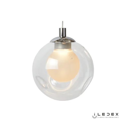 Светильник подвесной LED Epical C4492-3L CR iLedex прозрачный 1 лампа, основание хром в стиле хай-тек современный шар фото 4