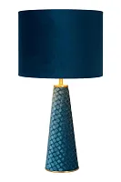 Настольная лампа Extravaganza Velvet 10501/81/37 Lucide голубая 1 лампа, основание голубое металл в стиле винтаж современный 