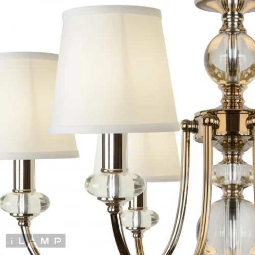 Люстра подвесная Magic P2344-6 nic iLamp белая на 6 ламп, основание никель в стиле современный американский фото 3