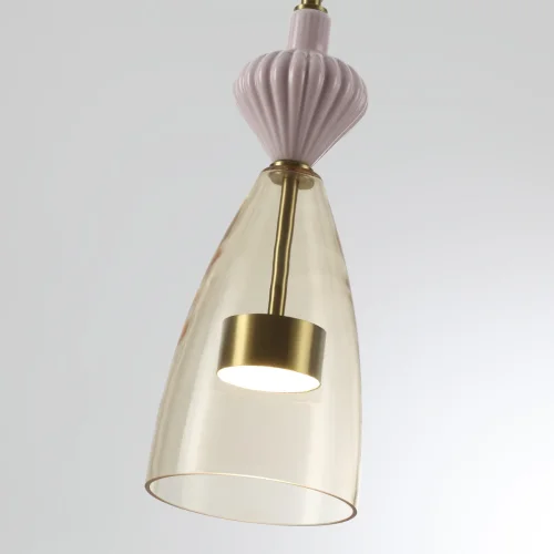 Светильник подвесной LED Palleta 5045/12LC Odeon Light янтарный 1 лампа, основание античное бронза в стиле современный  фото 5