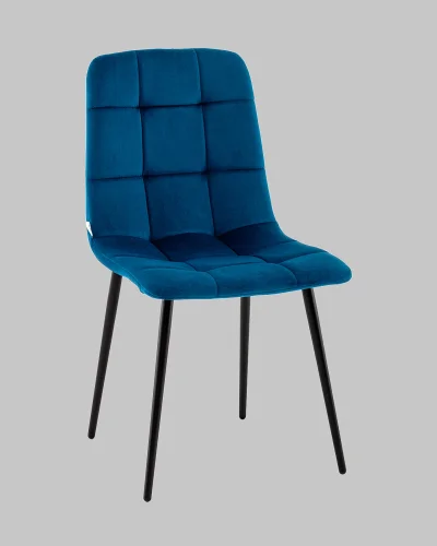 Стул Одди NEW велюр синий УТ000041281 Stool Group, синий/велюр, ножки/металл/чёрный, размеры - *****