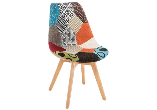 Деревянный стул Mille fabric multicolor 11731 Woodville, разноцветный/ткань, ножки/массив бука дерево/натуральный, размеры - ****490*600 фото 9