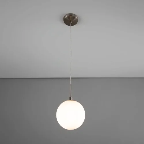 Светильник подвесной Томми CL102014 Citilux белый 1 лампа, основание матовое хром в стиле современный шар фото 2
