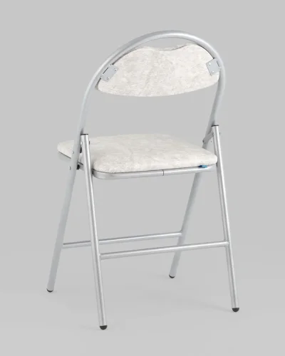 Стул складной Hagen экокожа белый мрамор каркас металлик УТ000036849 Stool Group, белый/экокожа, ножки/металл/серый, размеры - *820***440*460 фото 6
