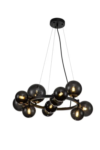 Люстра подвесная Molecola V000195 Indigo чёрная на 11 ламп, основание чёрное в стиле хай-тек шар фото 4