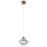 Светильник подвесной LED Ordi 5107/3L Odeon Light прозрачный на 1 лампу, основание античное бронза в стиле арт-деко современный 