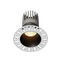 Светильник точечный LED Dip DL122-15W-3K-TRS-B Maytoni чёрный на 1 лампу, основание чёрное в стиле современный хай-тек круглый для затирки