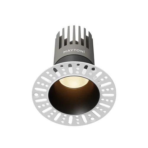 Светильник точечный LED Dip DL122-15W-3K-TRS-B Maytoni чёрный на 1 лампу, основание чёрное в стиле современный хай-тек круглый для затирки