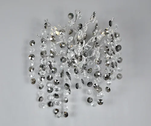 Бра Авани 07873D,16 Kink Light прозрачный на 3 лампы, основание серебряное в стиле флористика современный ветви