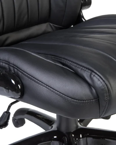 Офисное кресло для руководителей 112B-LMR WARREN, цвет чёрный Dobrin, чёрный/экокожа, ножки/металл/чёрный, размеры - 1140*1210***720*810 фото 10