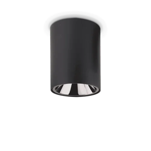 Светильник накладной LED NITRO FI 15W ROUND NERO Ideal Lux чёрный 1 лампа, основание чёрное в стиле современный круглый