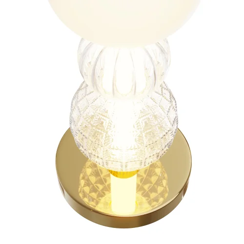 Настольная лампа LED Collar MOD301TL-L18G3K1 Maytoni прозрачная белая 1 лампа, основание золотое металл в стиле арт-деко современный  фото 2
