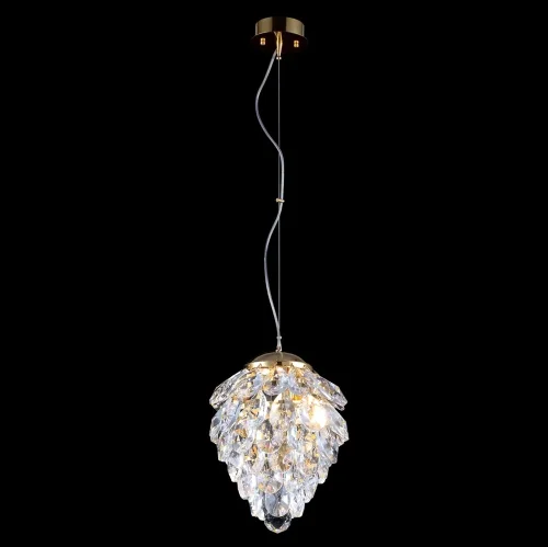 Светильник подвесной CHARME SP2 GOLD/TRANSPARENT Crystal Lux прозрачный на 2 лампы, основание золотое в стиле классический 