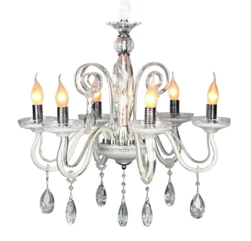 Люстра подвесная Salerno OML-34403-06 Omnilux без плафона на 6 ламп, основание белое в стиле классический Люстра подвесная Salerno OML-34403-06 Omnilux без плафона на 6 ламп, основание белое в стиле классический