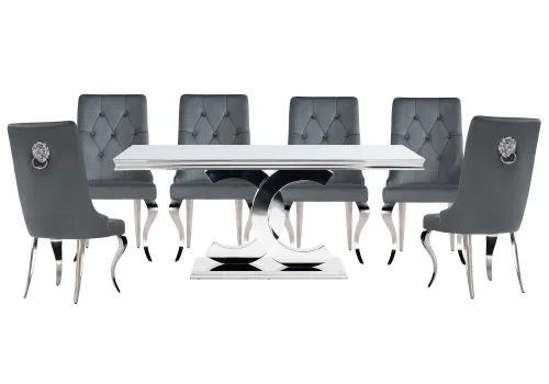 Обеденная группа Джокет dark grey / white 599463 Woodville на 1 , основание в стиле современный скандинавский 