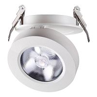 Светильник точечный LED Groda 357982 Novotech белый 1 лампа, основание белое в стиле современный 