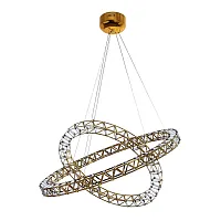 Люстра подвесная LED Galassia 1030/17 SP-144 Divinare золотая на 1 лампа, основание золотое в стиле современный кольца