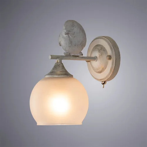 Бра Gemelli A2150AP-1WG Arte Lamp белый на 1 лампа, основание белое бежевое в стиле современный птички фото 2
