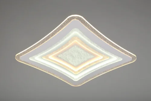 Люстра потолочная Arzano OML-08437-187 Omnilux прозрачная на 1 лампу, основание белое в стиле хай-тек квадраты фото 2