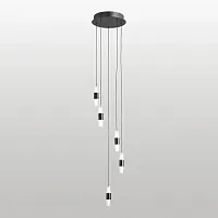 Светильник подвесной LED Hopkins LSP-7399 Lussole белый на 1 , основание чёрное в стиле хай-тек современный каскад