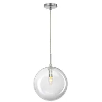Светильник подвесной Томми CL102631 Citilux прозрачный 1 лампа, основание матовое хром в стиле современный шар