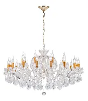 Люстра хрустальная подвесная Galliano E 1.1.24.200 G Dio D'Arte без плафона на 24 лампы, основание золотое в стиле классический 
