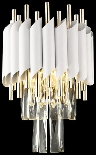 Бра Cartuccia WE138.02.001 Wertmark белый прозрачный на 2 лампы, основание золотое в стиле классический 