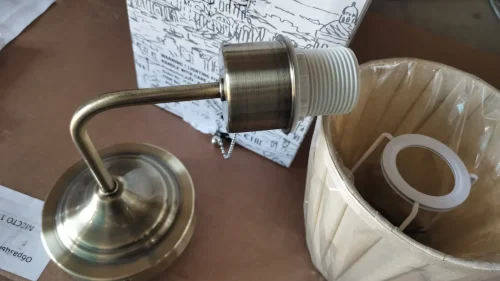 Бра с выключателем Marriot A5039AP-1AB Arte Lamp бежевый на 1 лампу, основание античное бронза в стиле современный фото 4
