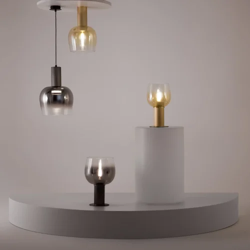 Светильник потолочный Smart Casual MOD414CL-01G Maytoni янтарный на 1 лампу, основание золотое в стиле современный фото 4