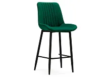 Полубарный стул Седа К зеленый / черный 511172 Woodville, зелёный/велюр, ножки/металл/чёрный, размеры - ****490*570