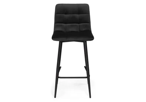 Полубарный стул Чилли К черный / черный 533171 Woodville, чёрный/велюр, ножки/металл/чёрный, размеры - ****430*420 фото 2