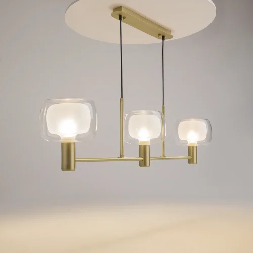 Светильник подвесной Vision MOD411PL-03G Maytoni прозрачный на 3 лампы, основание золотое в стиле современный фото 9