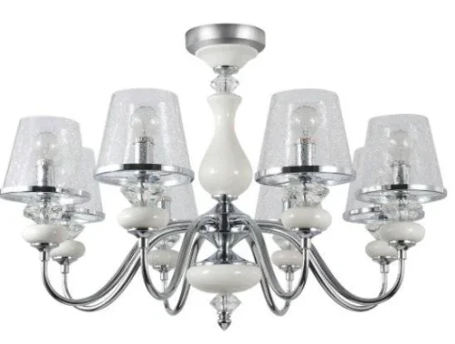 Люстра подвесная BETIS SP-PL8 Crystal Lux прозрачная на 8 ламп, основание хром в стиле арт-деко  фото 3