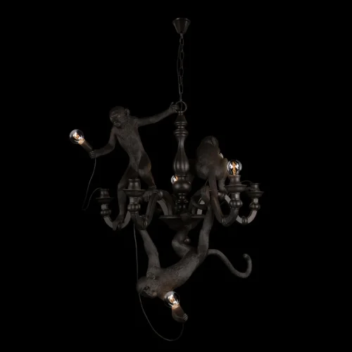 Светильник подвесной Monkey 10314 Black LOFT IT без плафона 5 ламп, основание чёрное в стиле современный животные фото 2