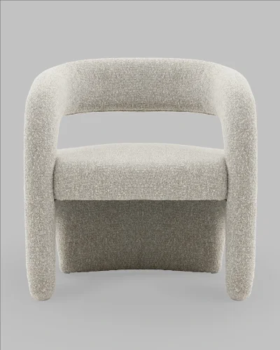 Кресло лаунж Bones, серебристый УТ000041678 Stool Group, серебряный/букле, ножки/фанера/серебристый серый, размеры - *****мм фото 2