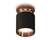 Светильник накладной Techno spot XS6302181 Ambrella light чёрный 1 лампа, основание золотое в стиле современный круглый