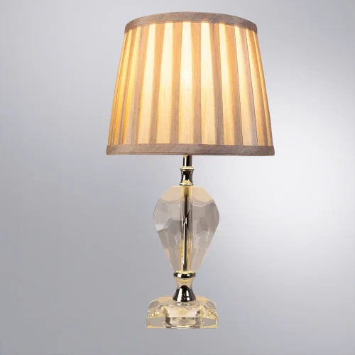 Настольная лампа Capella A4024LT-1CC Arte Lamp серая 1 лампа, основание прозрачное хром хрусталь металл в стиле современный  фото 2