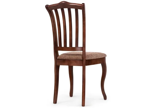 Деревянный стул Виньетта орех / мерц белый люкс 505471 Woodville, коричневый/ткань, ножки/массив березы/орех, размеры - ****430*550 фото 4