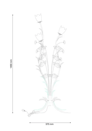 Торшер Fiori di rose F1760.3 Lucia Tucci белый на 3 лампы, основание золотое разноцветное в стиле прованс флористика фото 2 Торшер Fiori di rose F1760.3 Lucia Tucci белый на 3 лампы, основание золотое разноцветное в стиле прованс флористика фото 2