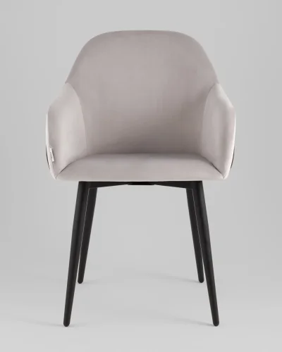 Стул Новел New велюр светло-серый с темно-серой спинкой УТ000039824 Stool Group, серый/велюр, ножки/металл/чёрный, размеры - *805**** фото 7