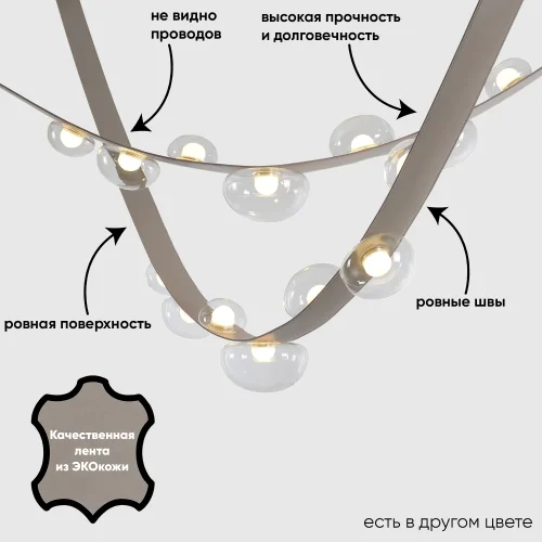 Светильник подвесной LED BOSQUE SP7 L3000 GREY/TRANSPARENT Crystal Lux прозрачный на 7 ламп, основание серое в стиле современный 