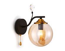 Бра с выключателем TR9079 Ambrella light янтарный 1 лампа, основание чёрное в стиле лофт современный 