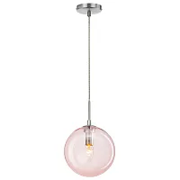 Светильник подвесной Томми CL102625 Citilux розовый 1 лампа, основание матовое хром в стиле современный шар