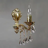 Бра Хрустальный  LEON 2128/1 WP Tear Drop AMBIENTE by BRIZZI без плафона 1 лампа, основание бронзовое в стиле классический 