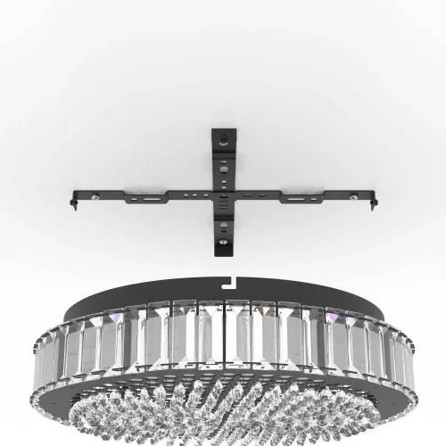 Люстра потолочная LED dimm Balparda 390248 Eglo прозрачная на 1 лампа, основание чёрное в стиле современный  фото 4