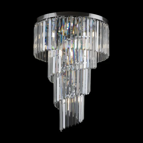 Люстра потолочная Louis RC007CL-08CH Maytoni прозрачная на 8 ламп, основание хром в стиле классический современный каскад фото 2