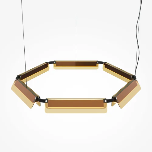 Светильник подвесной LED Flat MOD296PL-L60BC3K Maytoni коричневый на 1 лампу, основание чёрное в стиле хай-тек современный кольца фото 4