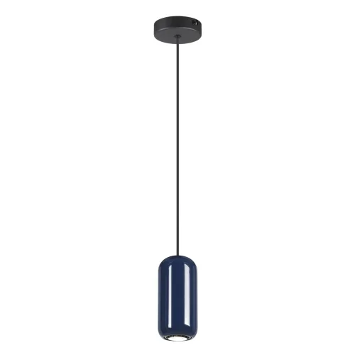 Светильник подвесной Ovali 5053/1E Odeon Light синий 1 лампа, основание чёрное в стиле современный трубочки фото 3