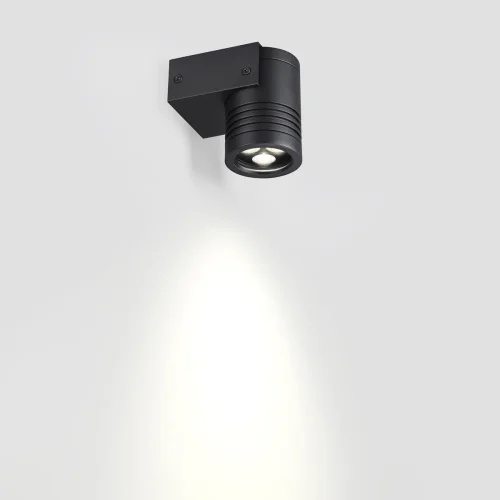 Настенный светильник LED Stima 6648/6WL Odeon Light уличный IP67 чёрный 1 лампа, плафон чёрный в стиле хай-тек LED фото 2